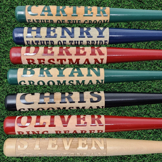 Personalized Mini Baseball Bat Ring Bearer Gift Groomsmen Proposal Gift Best Man Custom Engraved Baseball Bats Coach Gift for Him