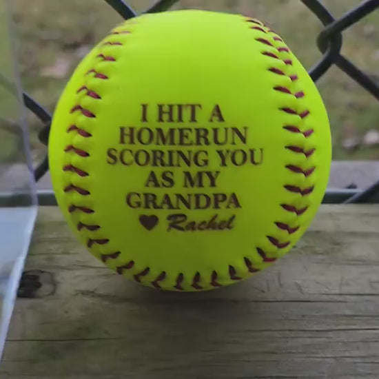 Custom Father's Day Softball Personalized Gift for Grandpa or Dad Perfect Father's Day Gift for Grandpa Coach Gift for Him