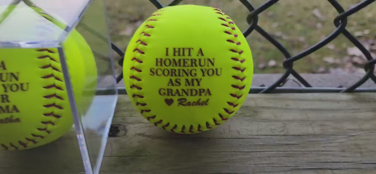 Custom Father's Day Softball Personalized Gift for Grandpa or Dad Perfect Father's Day Gift for Grandpa Coach Gift for Him